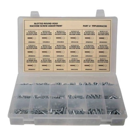 Titan Fasteners Machine Screw Assortment, Steel, Zinc Plated Finish TFP18DMA330